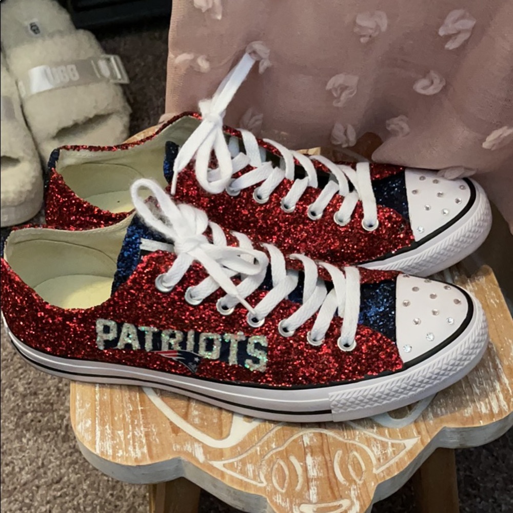 Ladies Converse New England Patriots Bling Sneakers